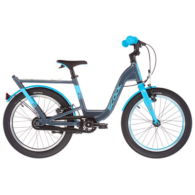 S'COOL NIXE EVO Freehub 18" Kids Bike Grey/Blue 2021 0